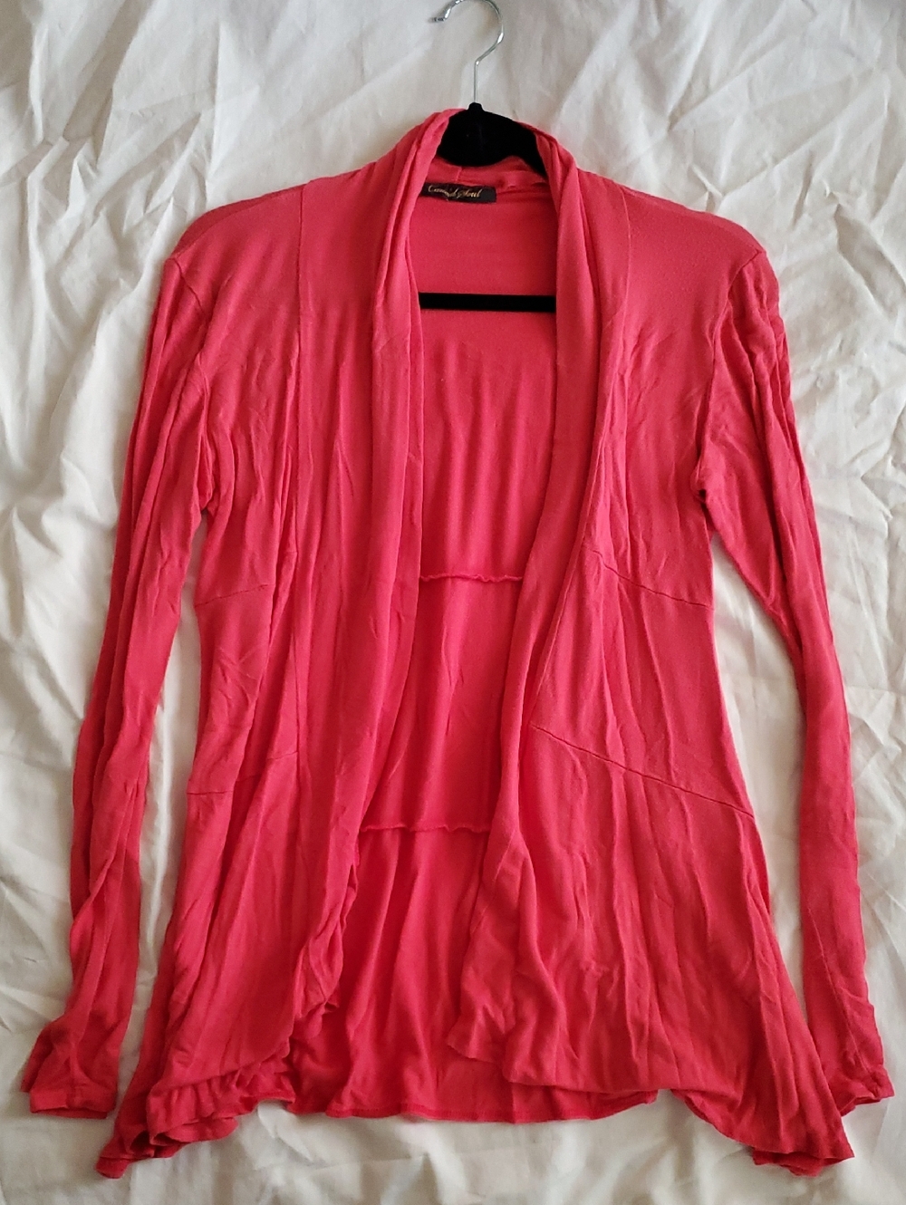 Candid Soul Shall Cardigan Long Sleeve. Red Sherbert Color. Size Large. GUC